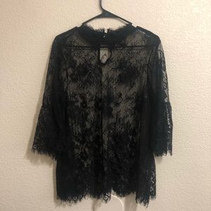 Torrid Black Full Lace High Neck blouse